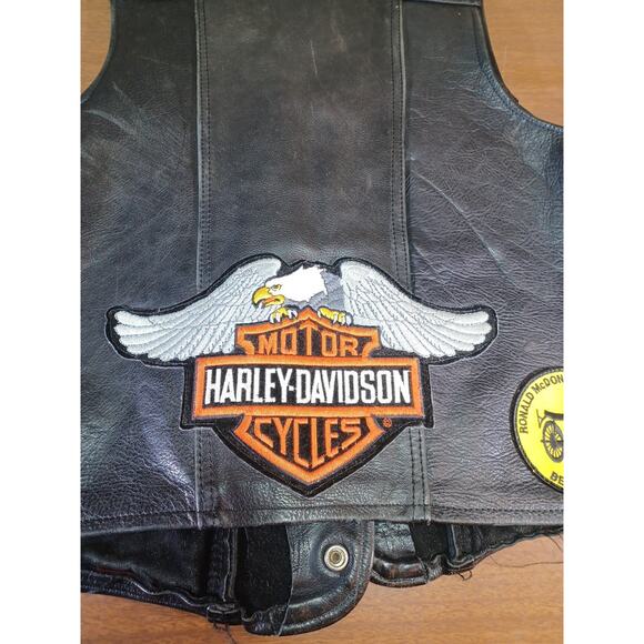 Vintage Harley-Davidson Natal Leather Motorcycle Apparel Vest Size Large Long - Picture 2 of 15